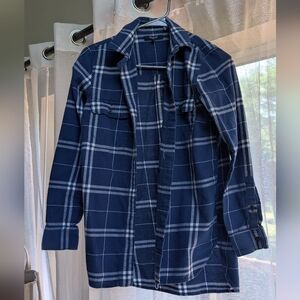 Madewell Blue Plaid Flannel